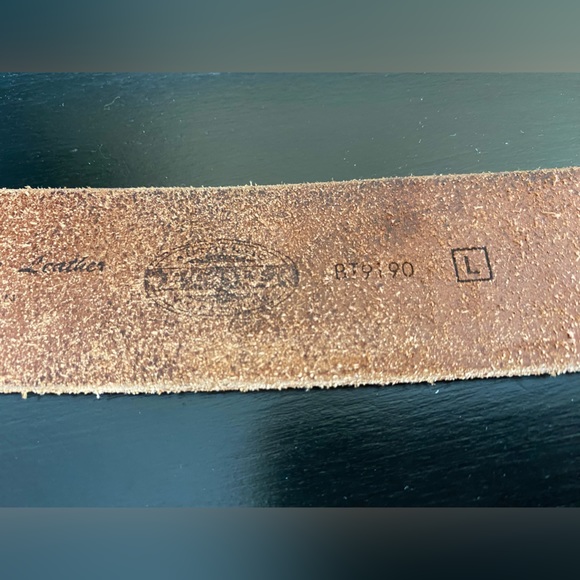 Fossil Womens Leather Inlay Beading Vintage Belt Large Siver Accent Hardware - Picture 6 of 8